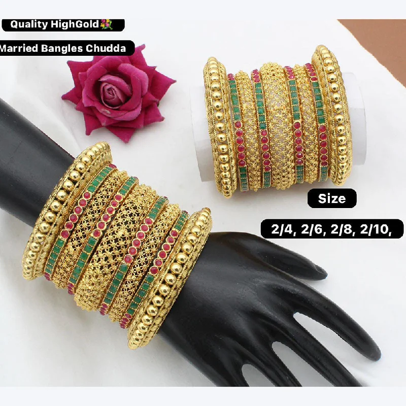 women’s infinity bangles-Manisha Jewellery Gold Plated bangles Set