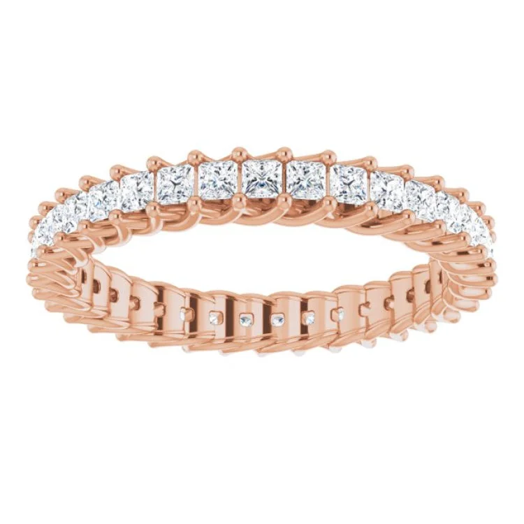 women’s heart-shaped rings-14K Rose 1 1/6 CTW Natural Diamond Eternity Band