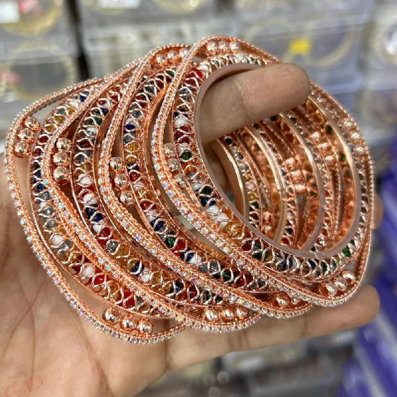 women’s bangle sets-Manisha Jewellery Rose Gold Plated Bangles Set