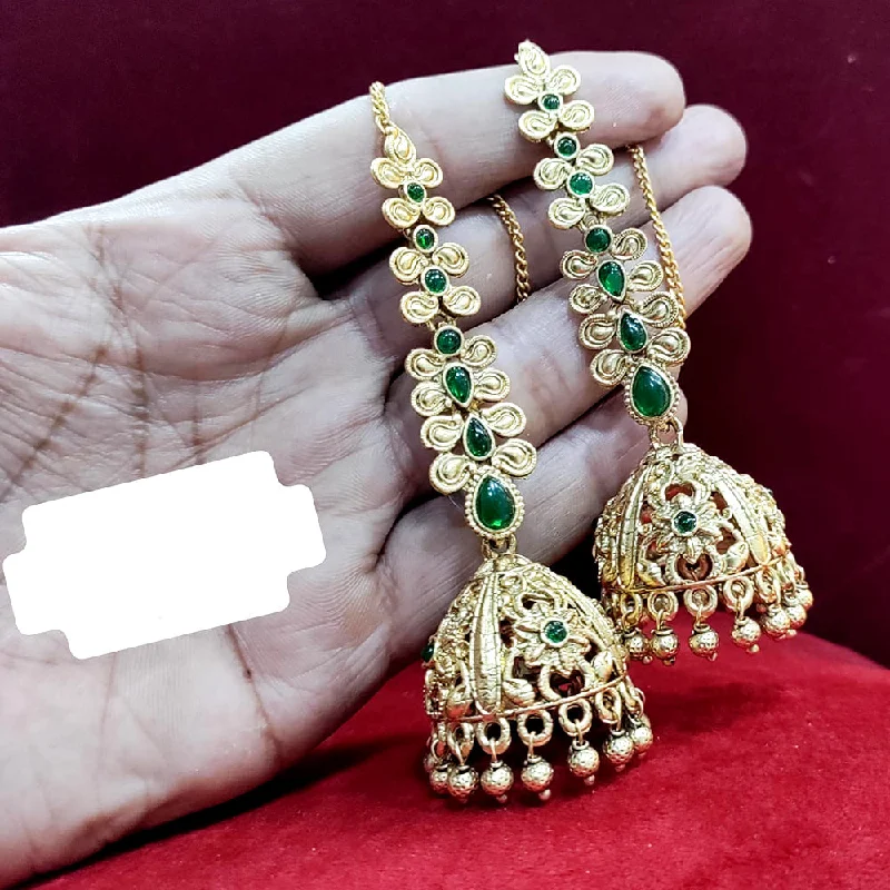 women’s gemstone earrings-Manisha Jewellery Gold Plated Kundan Jhumki Earrings