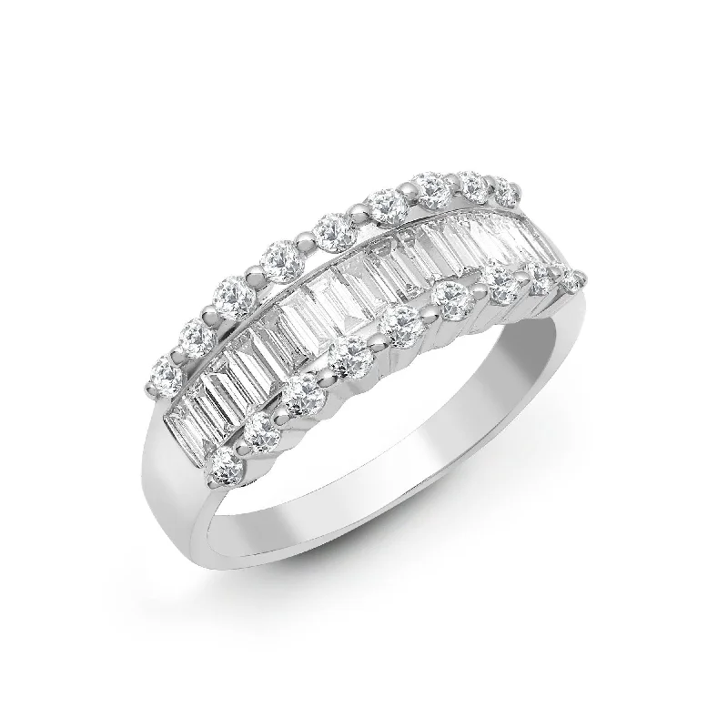 women’s gold engagement rings-18ct White Gold Diamond Ring