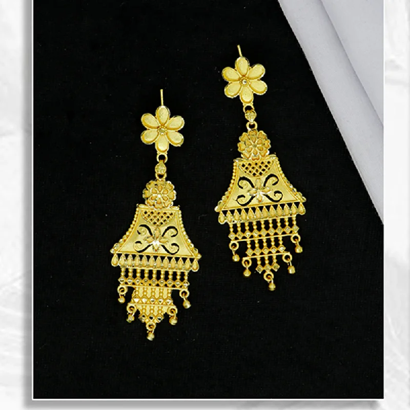 women’s designer earrings-Mahavir Gold Plated Dangler Earrings