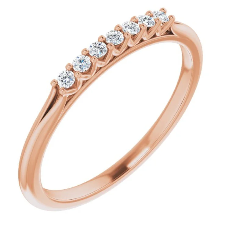 women’s sapphire rings-14K Rose 1/10 CTW Natural Diamond Anniversary Band