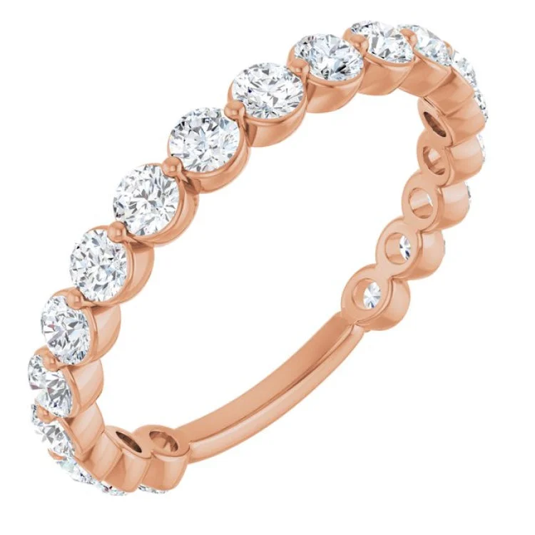 women’s promise rings-14K Rose 1 1/6 CTW Lab-Grown Diamond Anniversary Band