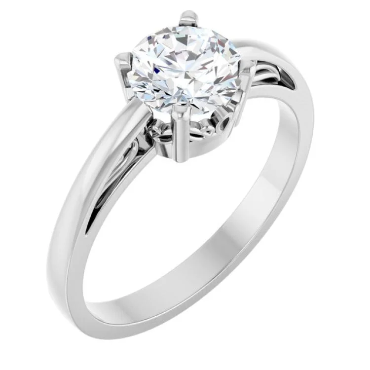 women’s zirconia rings-Sterling Silver Stuller Lab-Created Moissanite Ring