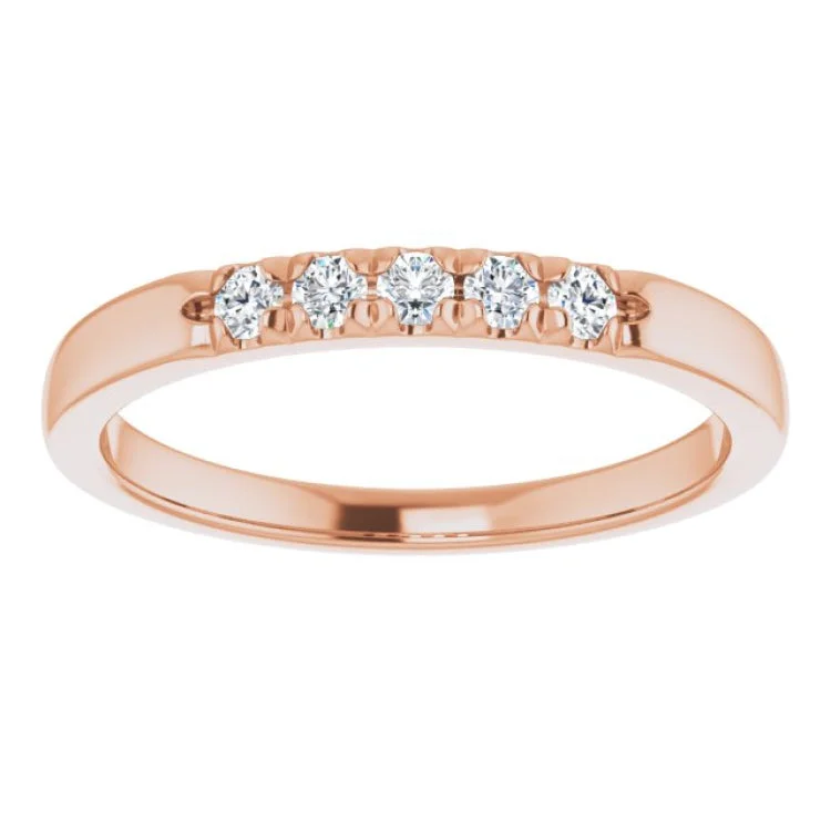 women’s stacking rings-14K Rose 1/6 CTW Natural Diamond Anniversary Band