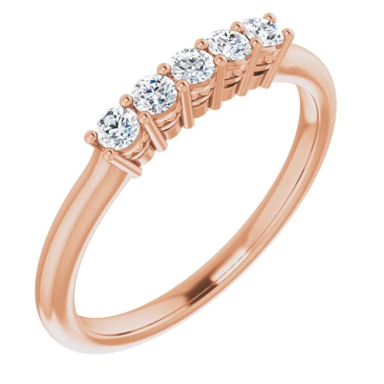 women’s fashion rings-14K Rose 1/4 CTW Natural Diamond Anniversary Band