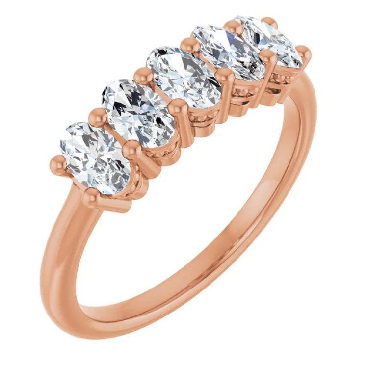 women’s pearl rings-14K Rose 9/10 CTW Lab-Grown Diamond Anniversary Band