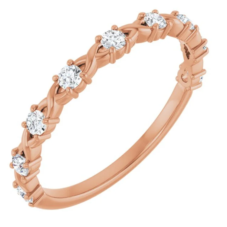 women’s flower rings-14K Rose 1/4 CTW Lab-Grown Diamond Anniversary Band