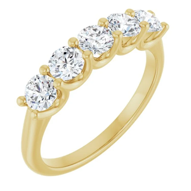 women’s silver wedding rings-14K Yellow 1 CTW Lab-Grown Diamond Anniversary Band