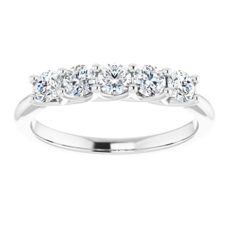 women’s custom birthstone rings-14K White 5/8 CTW Natural Diamond Anniversary Band