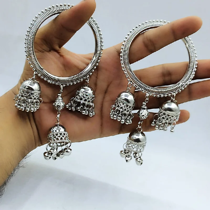 women’s multi-strand bracelets-Akruti Collection Silver Plated Bangles Set