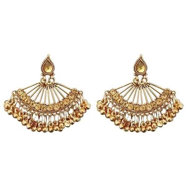 women’s sparkling earrings-Kriaa Gold Plated Drop Chandbali Earrings - 1309638