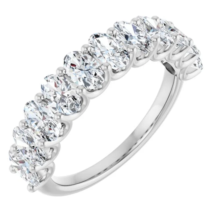 women’s rings with colored gemstones-14K White 2 CTW Lab-Grown Diamond Anniversary Band