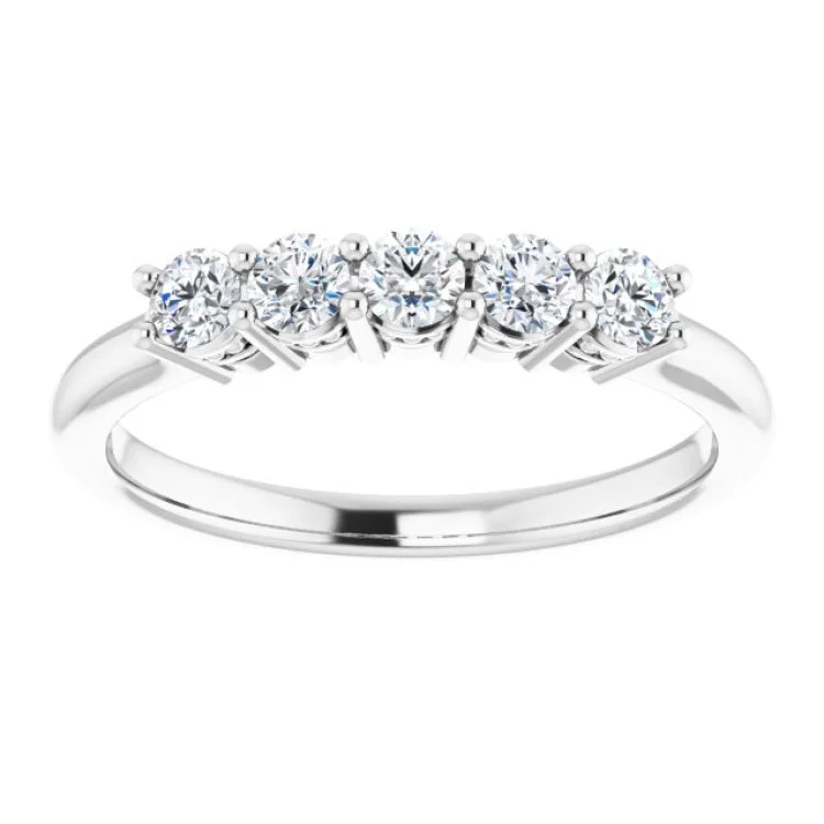 women’s gemstone rings-Platinum 1/3 CTW Natural Diamond Anniversary Band