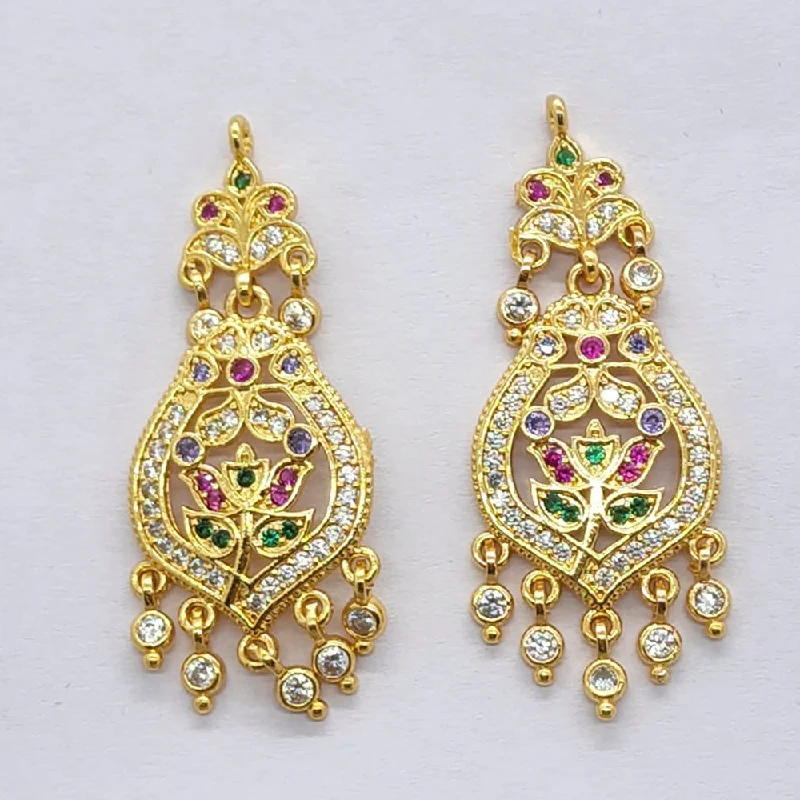 women’s dangly earrings-Darshana Jewels Gold Plated American Diamond Micro Plating Fancy Earrings