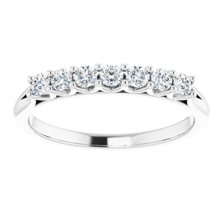 women’s gold wedding rings-Platinum 1/3 CTW Natural Diamond Anniversary Band