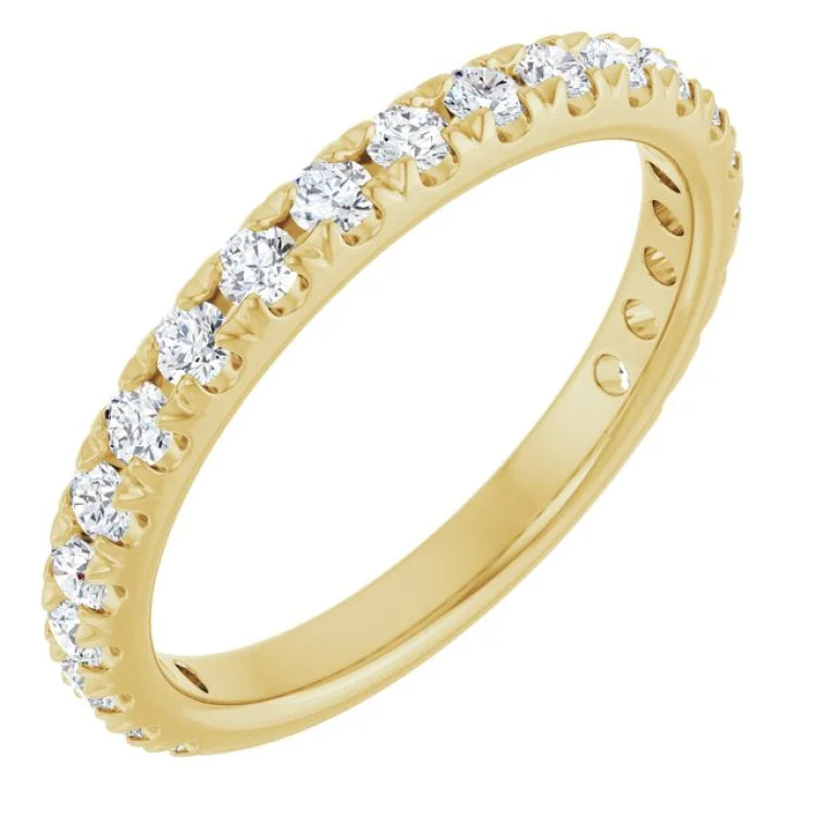 women’s bridal rings-14K Yellow 5/8 CTW Lab-Grown Diamond French-Set Anniversary Band