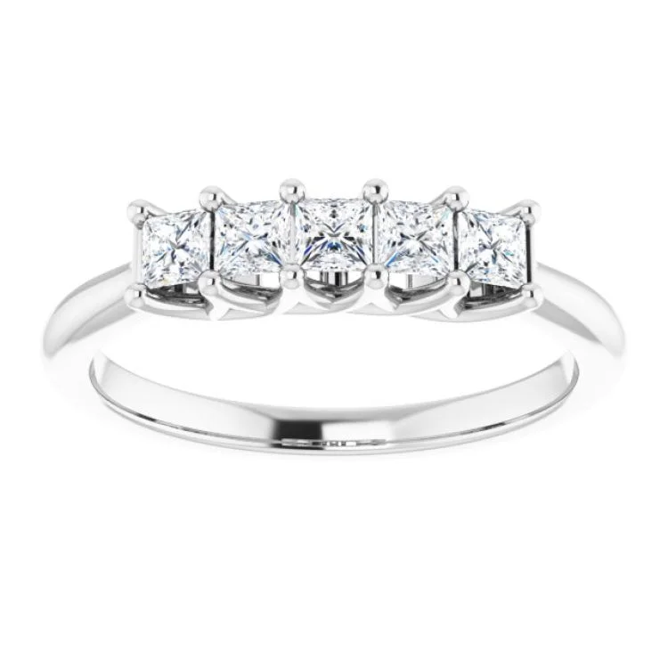 women’s sapphire rings-14K White 1/2 CTW Natural Diamond Anniversary Band