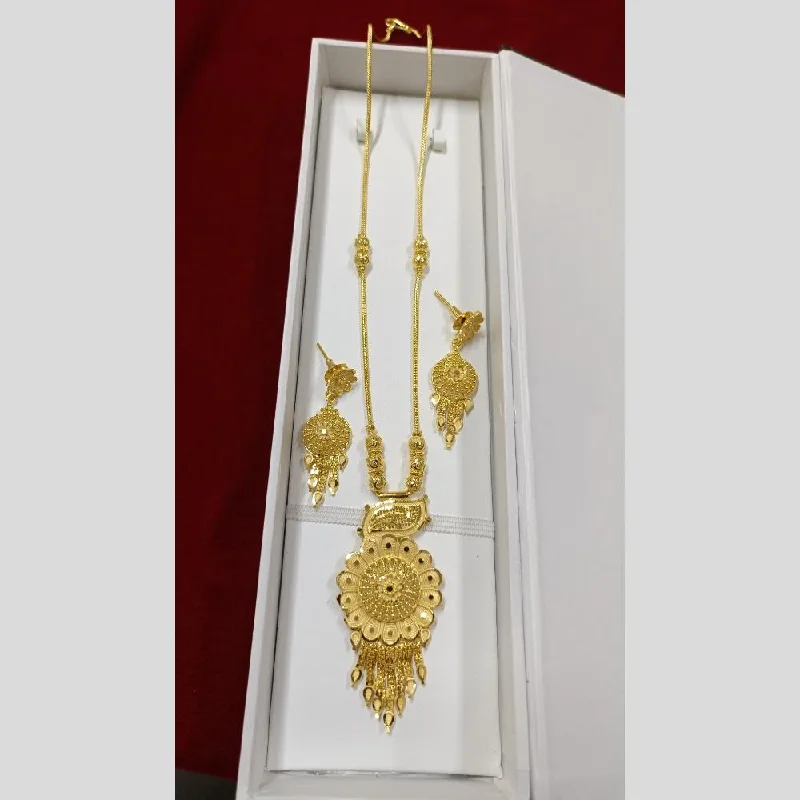 women’s gold-plated necklaces-Pari Art Jewellery Forming Long Necklace Set