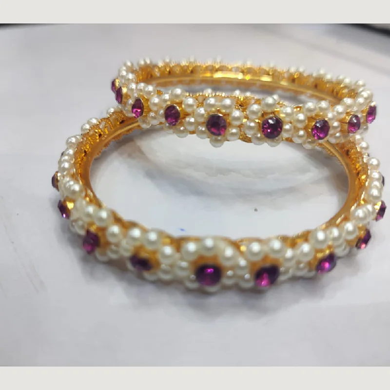 women’s cute bangles-Manisha Jewellery Gold Plated Bangles Set