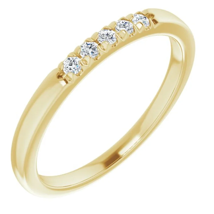 women’s silver stackable rings-14K Yellow 1/10 CTW Natural Diamond Anniversary Band