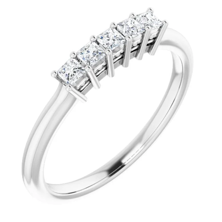 women’s birthstone rings-14K White 1/4 CTW Natural Diamond Anniversary Band