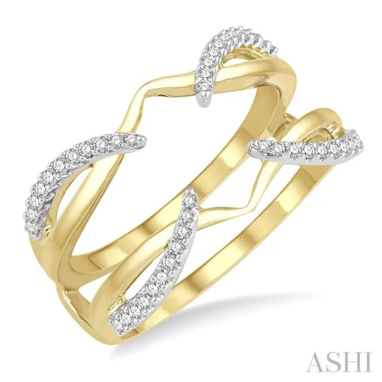 women’s adjustable rings-1/4 Ctw Diamond Claw Insert Ring in 14K Yellow and White Gold