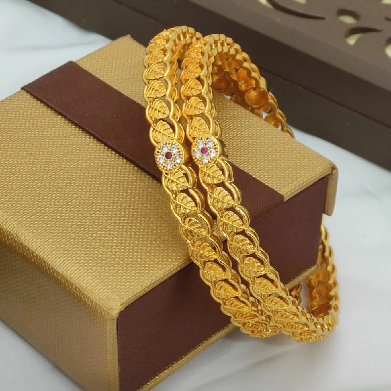 women’s elegant bangles-H K Fashion Gold Plated Bangles Set