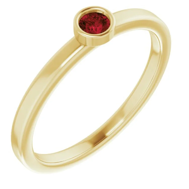 women’s platinum rings-14K Yellow 3 mm Natural Mozambique Garnet Ring