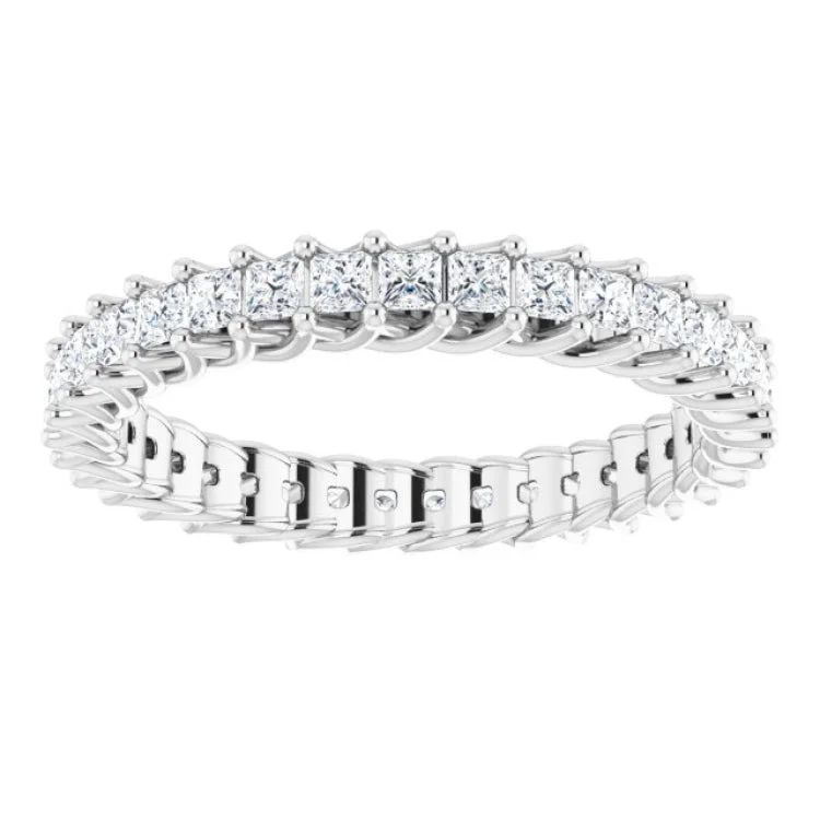 women’s gold engagement rings with diamonds-Platinum 1 1/6 CTW Natural Diamond Eternity Band