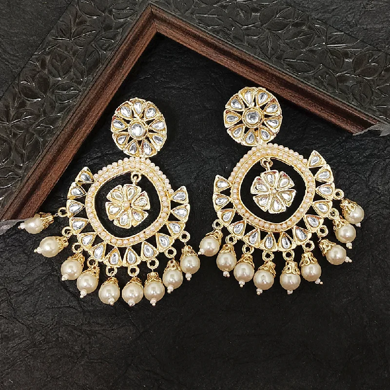 women’s luxury earrings-Darshana Jewels Gold Plated Kundan Stone Dangler Earrings