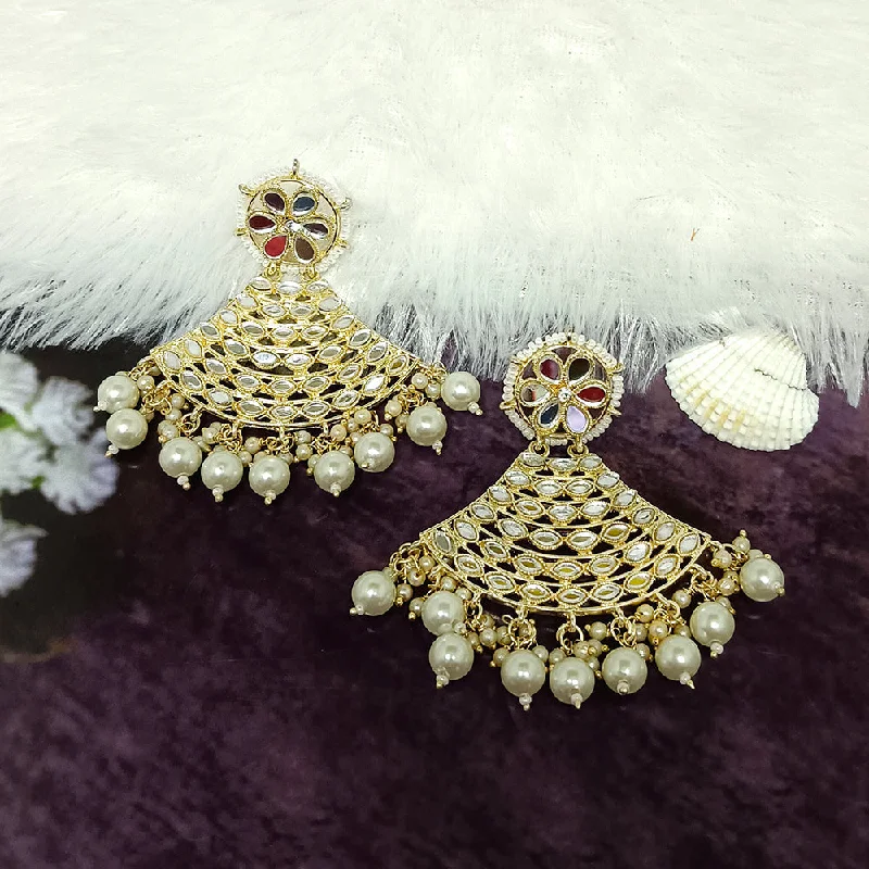 women’s elegant drop earrings-Darshana Jewels Gold Plated Kundan Dangler Earrings