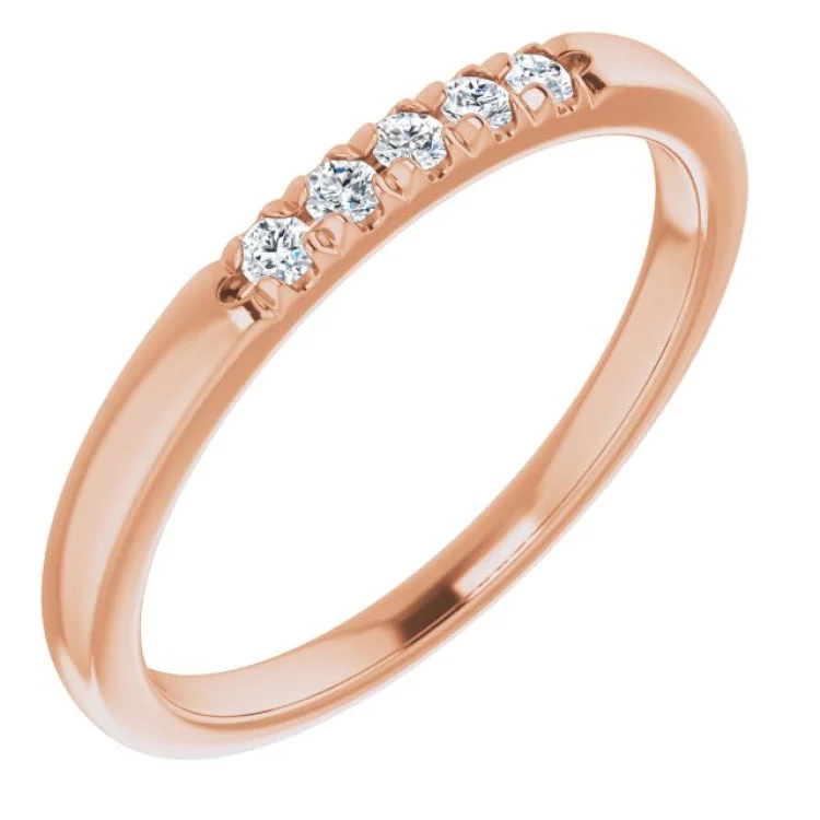 women’s eternity bands-14K Rose 1/10 CTW Natural Diamond Anniversary Band