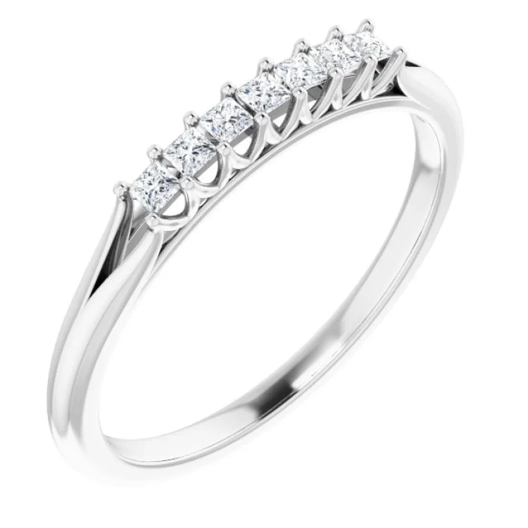 women’s unique gemstone rings-14K White 1/6 CTW Natural Diamond Anniversary Band