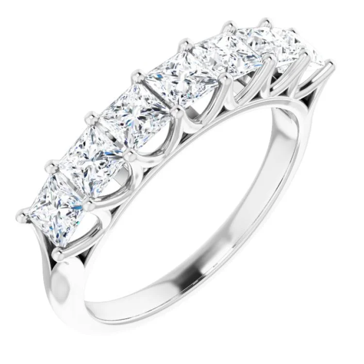 women’s heart-shaped engagement rings-Platinum 1 3/8 CTW Natural Diamond Anniversary Band