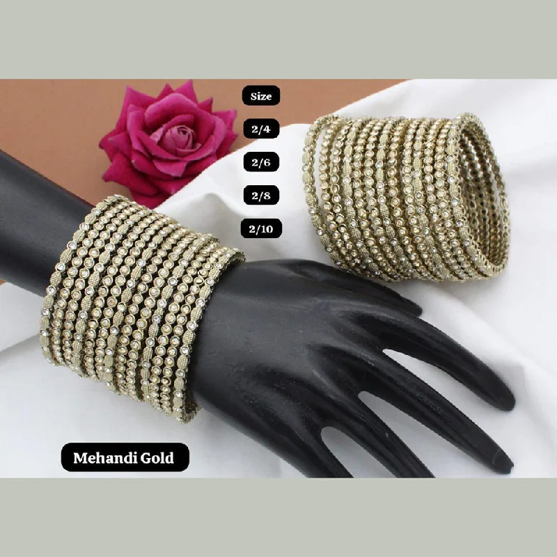 women’s pearl chain bracelets-Manisha Jewellery  Austrain Stone Bangles Set