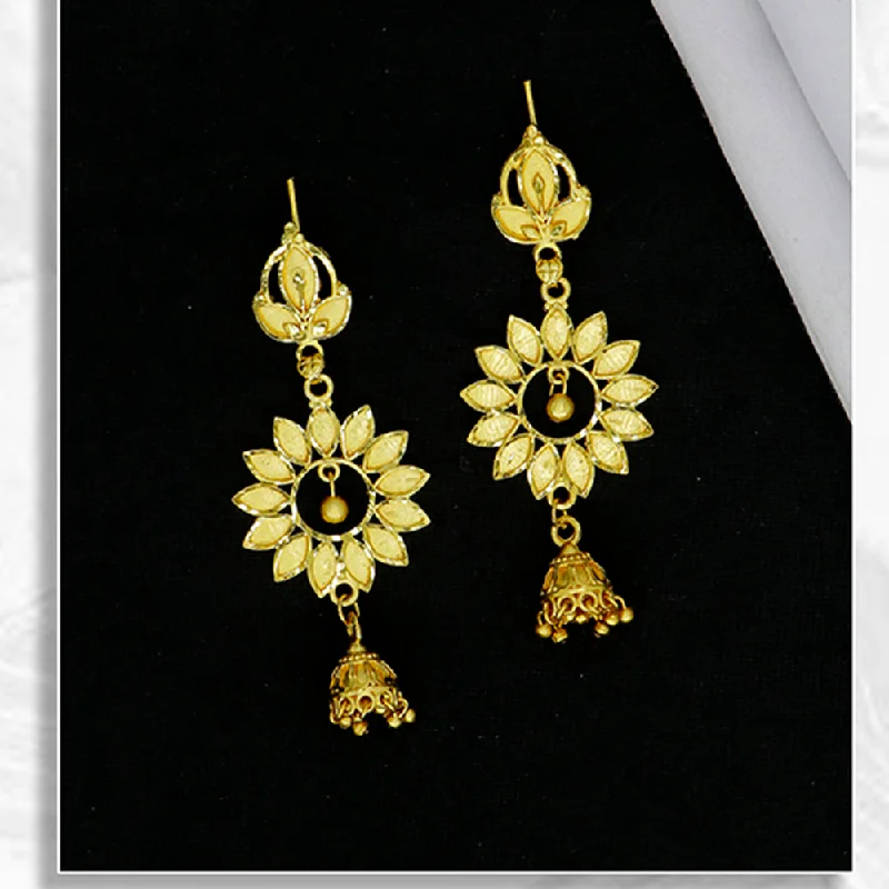 women’s modern earrings-Mahavir Gold Plated Dangler Earrings