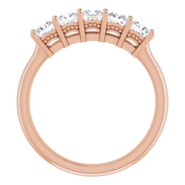 women’s stackable rings-14K Rose 1 CTW Natural Diamond Anniversary Band