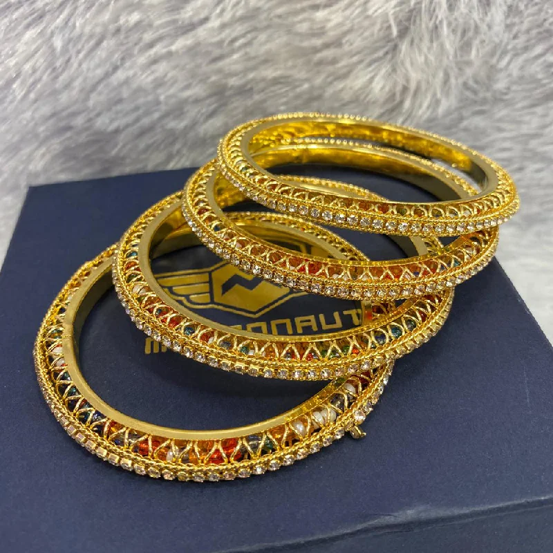 women’s thin bangles-Manisha Jewellery Gold Plated Bangle Set