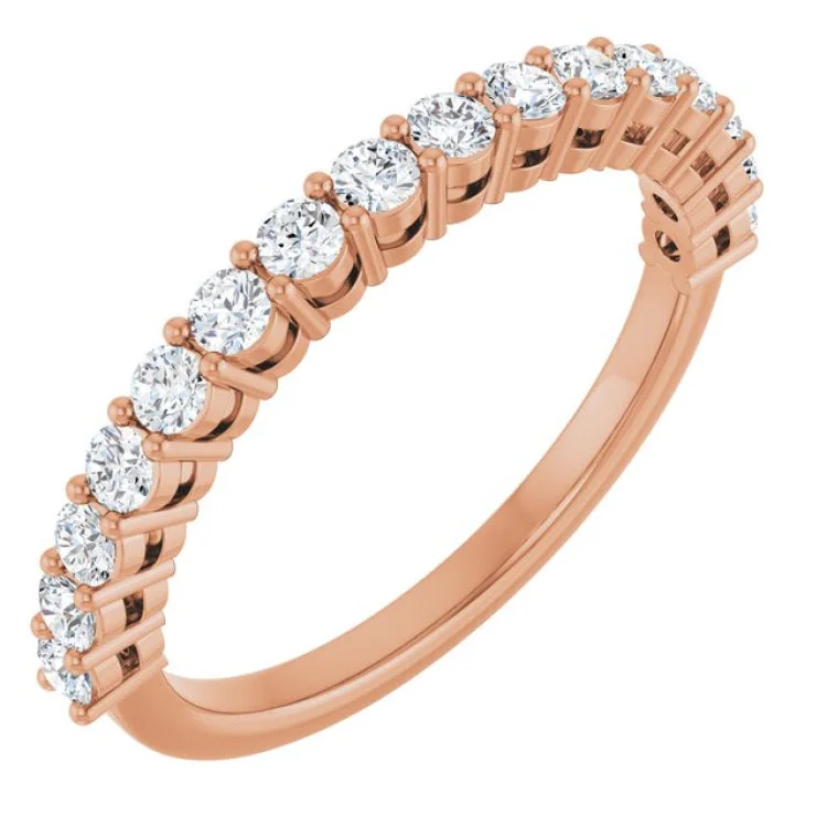 women’s promise rings with diamonds-14K Rose 1/2 CTW Lab-Grown Diamond Anniversary Band