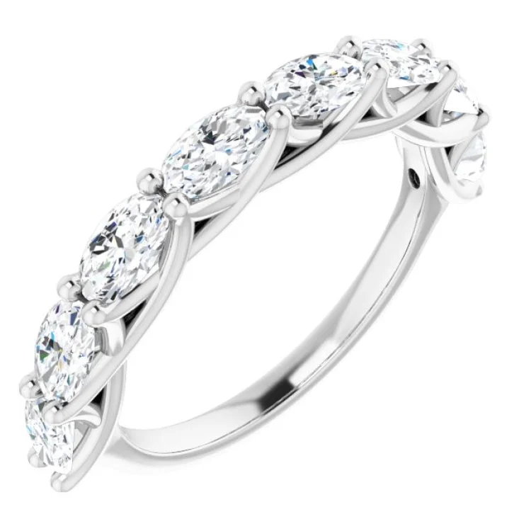 women’s birthstone rings with diamonds-Platinum 2 CTW Natural Diamond Anniversary Band