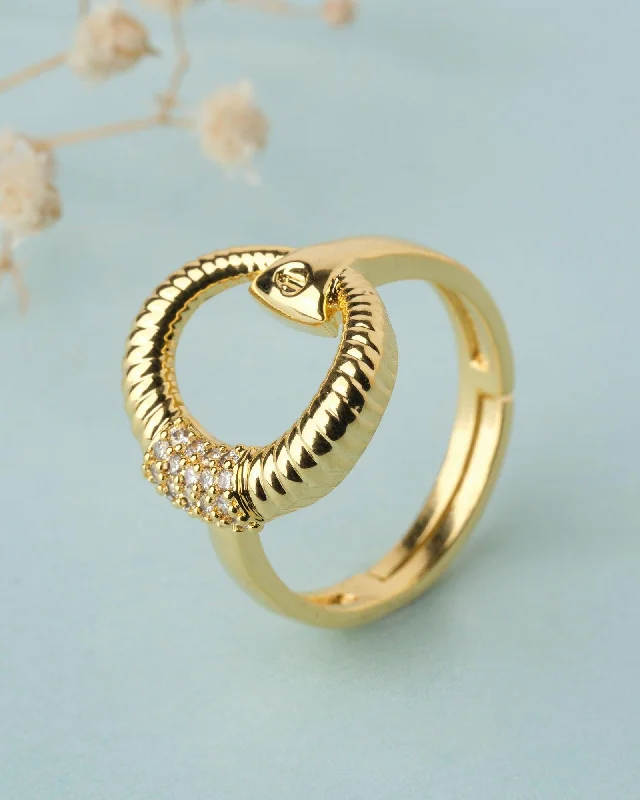 women’s antique rings-Sterling Golden Metallic Ring