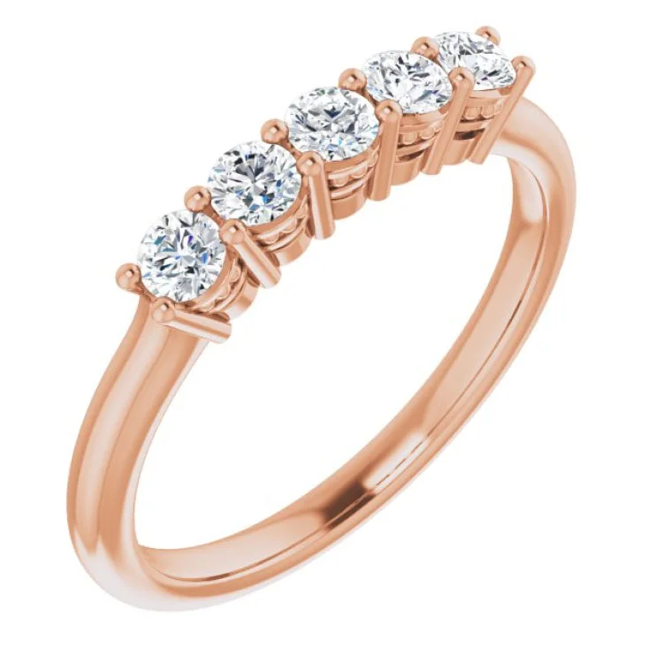 women’s platinum rings-14K Rose 1/3 CTW Natural Diamond Anniversary Band