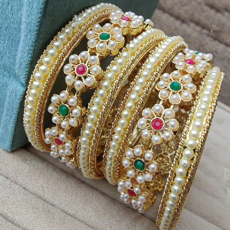 women’s fashion bangles-Manisha Jewellery Gold Plated Bangles Set