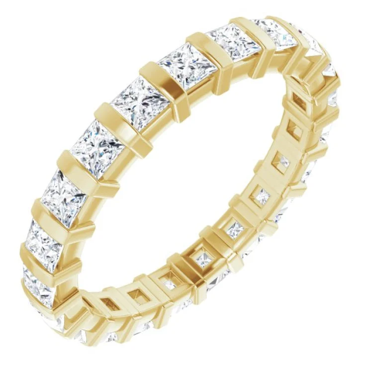 women’s unique gemstone rings-14K Yellow 1 1/2 CTW Natural Diamond Eternity Band Size 6