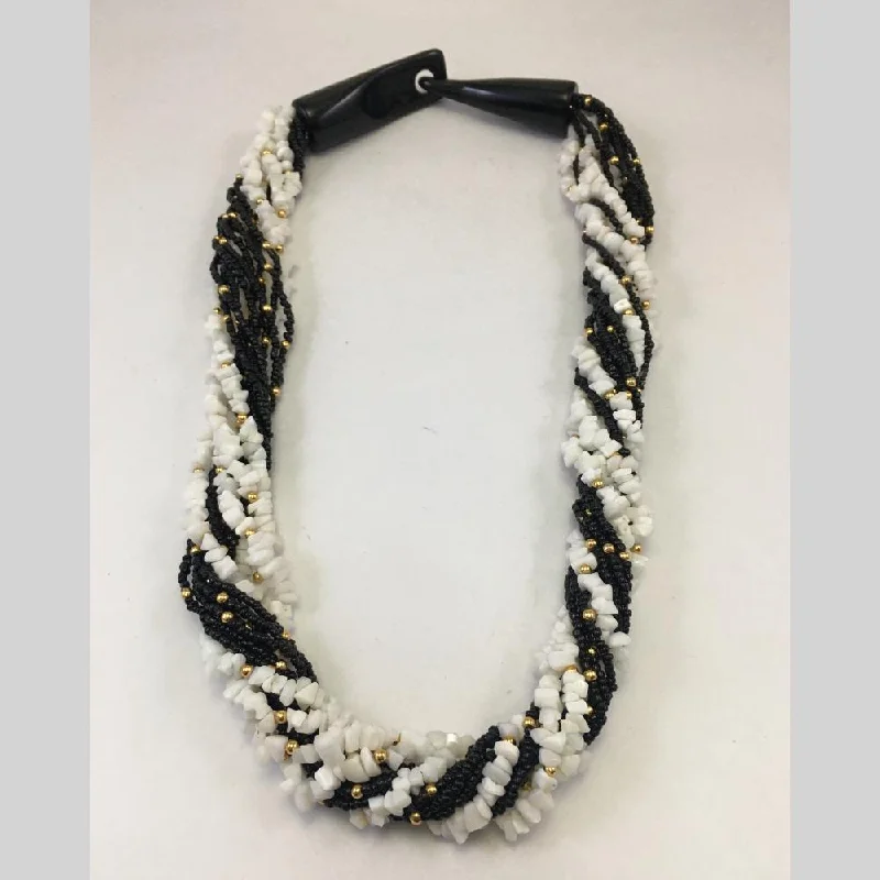 women’s chunky chain necklaces-Banaras Beads Multi Layer Beads Long Necklace