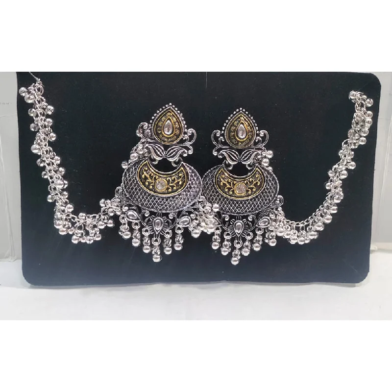 women’s heart-shaped earrings-Manisha Jewellery Oxidised Plated Kanchain Dangler Earrings