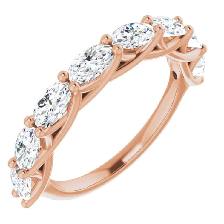 women’s gemstone rings-14K Rose 2 CTW Natural Diamond Anniversary Band