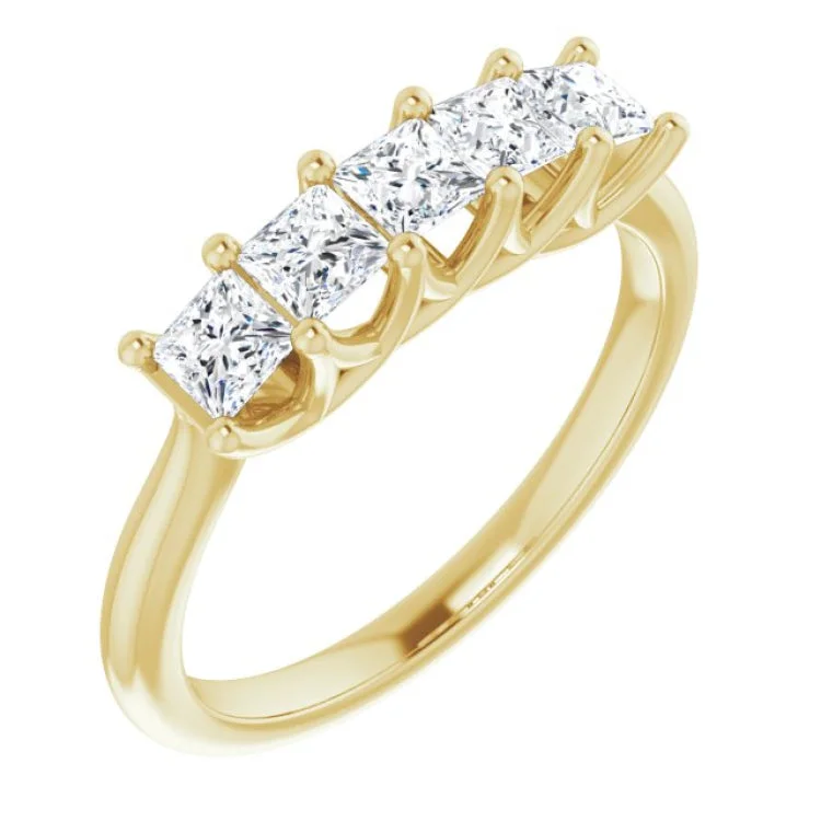 women’s modern engagement rings-14K Yellow 3/4 CTW Natural Diamond Anniversary Band